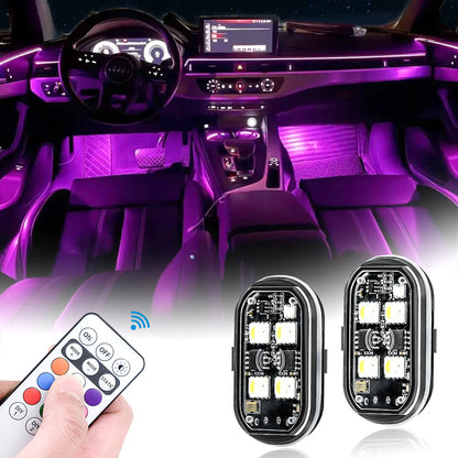 GlowDrive™ – Luces LED RGB para Interior de Coche | Ambiente Premium con Mando