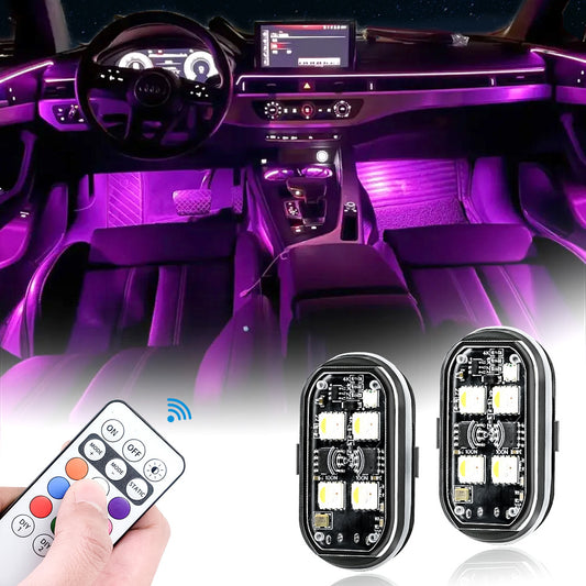 GlowDrive™ – Luces LED RGB para Interior de Coche | Ambiente Premium con Mando